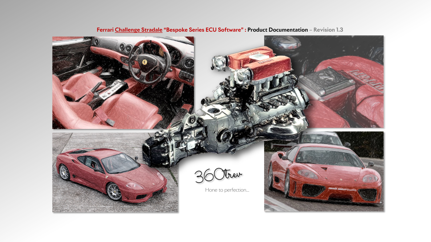 Cover of Senica’s Ferrari Challenge Stradale Bespoke Series ECU Software guide, revision 1.3