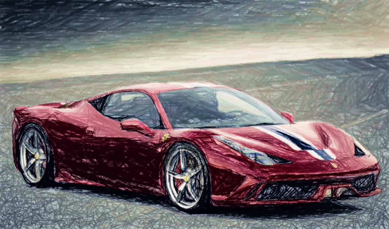 Ferrari illustration from Senica’s own catalogue
